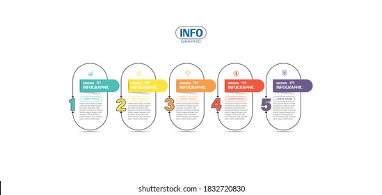 vector illustration Infographic design template with icons and 5 options or steps. Can be used for process, presentations, layout, banner,info graph.