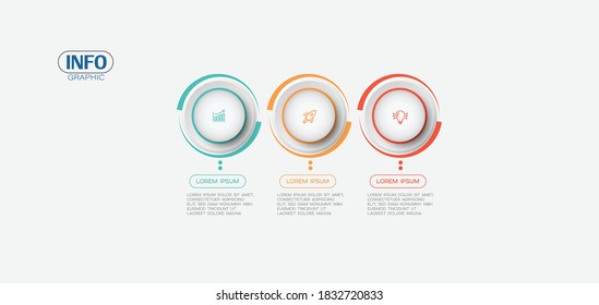 vector illustration Infographic design template with icons and 3 options or steps. Can be used for process, presentations, layout, banner,info graph.