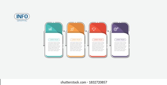 vector illustration Infographic design template with icons and 4 options or steps. Can be used for process, presentations, layout, banner,info graph.
