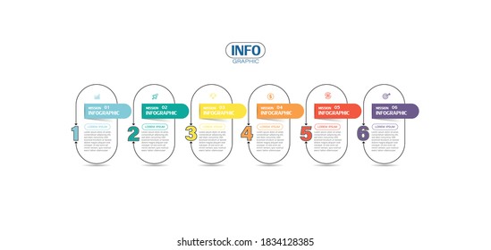 vector illustration Infographic design template with icons and 6 options or steps. Can be used for process, presentations, layout, banner,info graph.