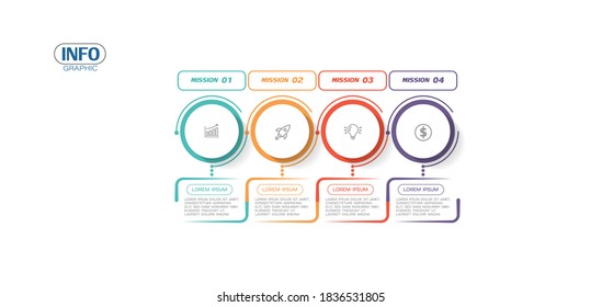 vector illustration Infographic design template with icons and 4 options or steps. Can be used for process, presentations, layout, banner,info graph.