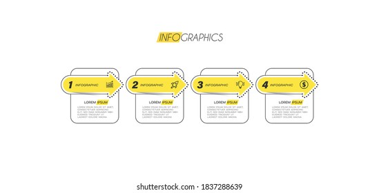 vector illustration Infographic design template with icons and 4 options or steps. Can be used for process, presentations, layout, banner,info graph.