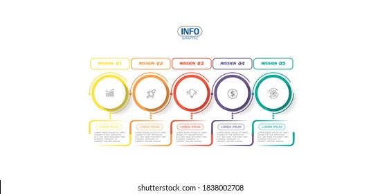 vector illustration Infographic design template with icons and 5 options or steps. Can be used for process, presentations, layout, banner,info graph.