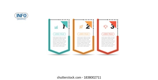 vector illustration Infographic design template with icons and 3 options or steps. Can be used for process, presentations, layout, banner,info graph.