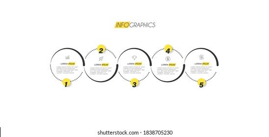 vector illustration Infographic design template with icons and 5 options or steps. Can be used for process, presentations, layout, banner,info graph.