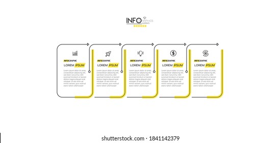 vector illustration Infographic design template with icons and 5 options or steps. Can be used for process, presentations, layout, banner,info graph.