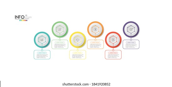 vector illustration Infographic design template with icons and 6 options or steps. Can be used for process, presentations, layout, banner,info graph.