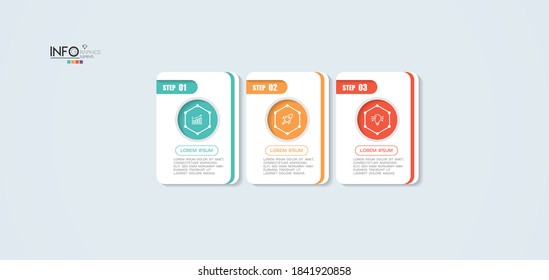 vector illustration Infographic design template with icons and 3 options or steps. Can be used for process, presentations, layout, banner,info graph.