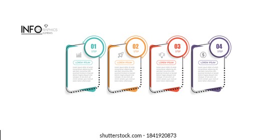 vector illustration Infographic design template with icons and 4 options or steps. Can be used for process, presentations, layout, banner,info graph.