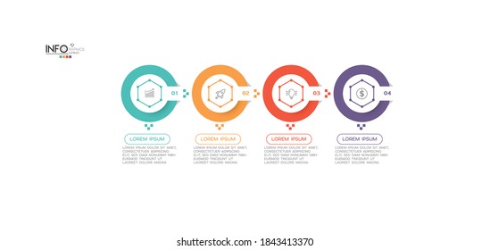 vector illustration Infographic design template with icons and 4 options or steps. Can be used for process, presentations, layout, banner,info graph.