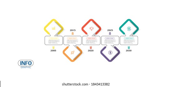 ilustración vectorial Plantilla de diseño infográfico con iconos y 5 opciones o pasos. Se puede usar para procesos, presentaciones, diseño, banner, gráfico de información.