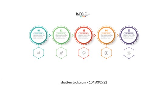 vector illustration Infographic design template with icons and 5 options or steps. Can be used for process, presentations, layout, banner,info graph.