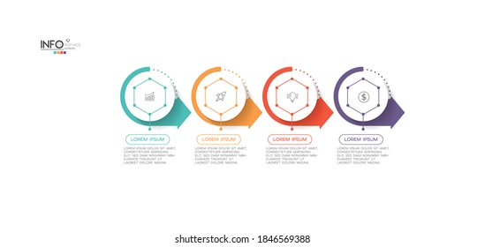 vector illustration Infographic design template with icons and 4 options or steps. Can be used for process, presentations, layout, banner,info graph.