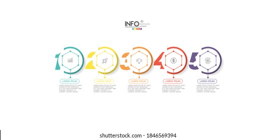 vector illustration Infographic design template with icons and 5 options or steps. Can be used for process, presentations, layout, banner,info graph.
