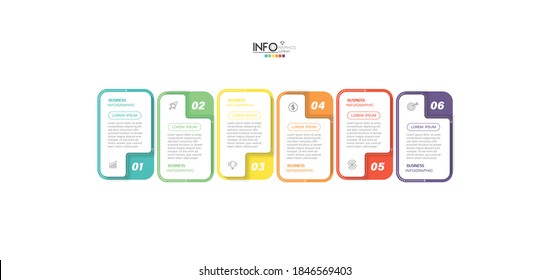 vector illustration Infographic design template with icons and 6 options or steps. Can be used for process, presentations, layout, banner,info graph.