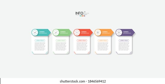 vector illustration Infographic design template with icons and 5 options or steps. Can be used for process, presentations, layout, banner,info graph.