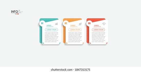 Vektorgrafik Infografische Design-Vorlage mit Symbolen und 3 Optionen oder Schritte. Kann für Prozess, Präsentationen, Layout, Banner, Infografik verwendet werden.