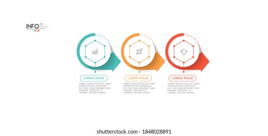 vector illustration Infographic design template with icons and 3 options or steps. Can be used for process, presentations, layout, banner,info graph.