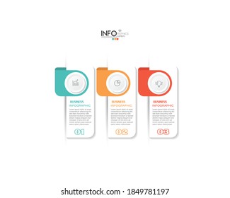 vector illustration Infographic design template with icons and 3 options or steps. Can be used for process, presentations, layout, banner,info graph.