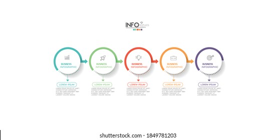vector illustration Infographic design template with icons and 5 options or steps. Can be used for process, presentations, layout, banner,info graph.