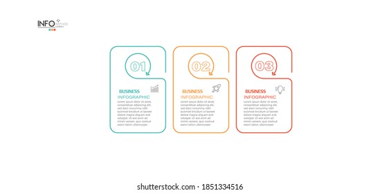 Vektorgrafik Infografische Design-Vorlage mit Symbolen und 3 Optionen oder Schritte. Kann für Prozess, Präsentationen, Layout, Banner, Infografik verwendet werden.
