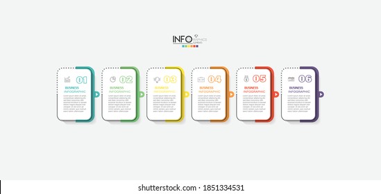 vector illustration Infographic design template with icons and 6 options or steps. Can be used for process, presentations, layout, banner,info graph.