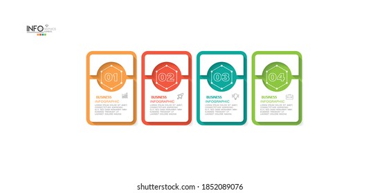 vector illustration Infographic design template with icons and 4 options or steps. Can be used for process, presentations, layout, banner,info graph.