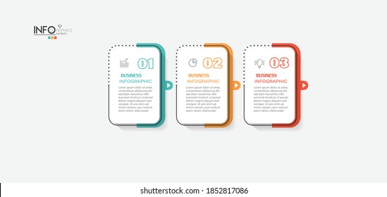 vector illustration Infographic design template with icons and 3 options or steps. Can be used for process, presentations, layout, banner,info graph.