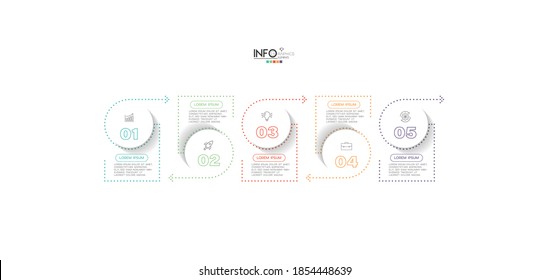 vector illustration Infographic design template with icons and 5 options or steps. Can be used for process, presentations, layout, banner,info graph.