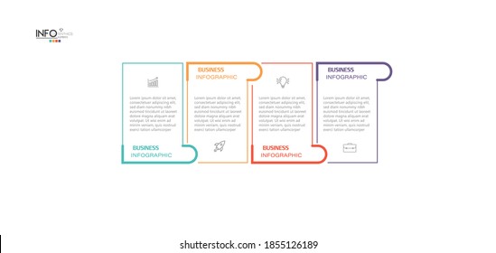 ilustración vectorial Plantilla de diseño infográfico con iconos y 4 opciones o pasos. Se puede usar para procesos, presentaciones, diseño, banner, gráfico de información.