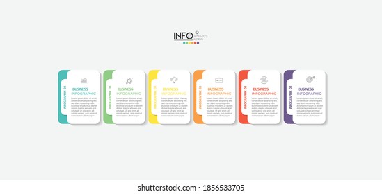 vector illustration Infographic design template with icons and 6 options or steps. Can be used for process, presentations, layout, banner,info graph.