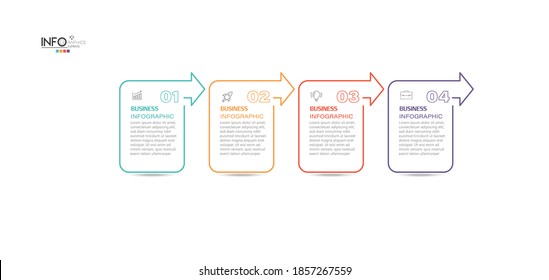 Vektorgrafik Infografische Design-Vorlage mit Symbolen und 4 Optionen oder Schritten. Kann für Prozess, Präsentationen, Layout, Banner, Infografik verwendet werden.