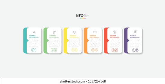 vector illustration Infographic design template with icons and 6 options or steps. Can be used for process, presentations, layout, banner,info graph.