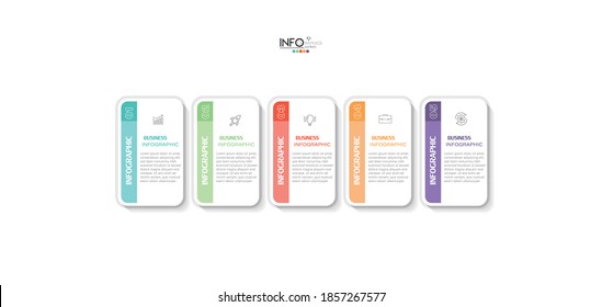 Vektorgrafik Infografische Design-Vorlage mit Symbolen und 5 Optionen oder Schritte. Kann für Prozess, Präsentationen, Layout, Banner, Infografik verwendet werden.