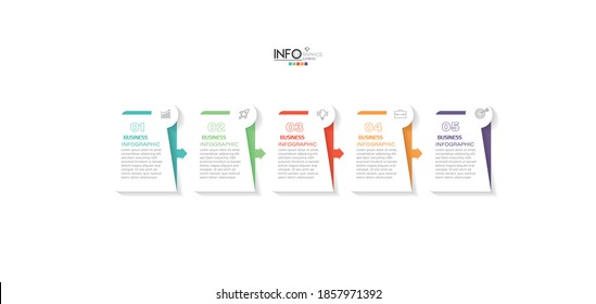 vector illustration Infographic design template with icons and 5 options or steps. Can be used for process, presentations, layout, banner,info graph.