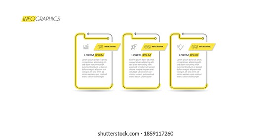 Vektorgrafik Infografische Design-Vorlage mit Symbolen und 3 Optionen oder Schritte. Kann für Prozess, Präsentationen, Layout, Banner, Infografik verwendet werden.