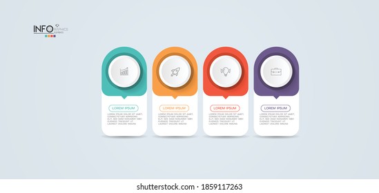 vector illustration Infographic design template with icons and 4 options or steps. Can be used for process, presentations, layout, banner,info graph.