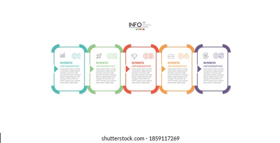 vector illustration Infographic design template with icons and 5 options or steps. Can be used for process, presentations, layout, banner,info graph.