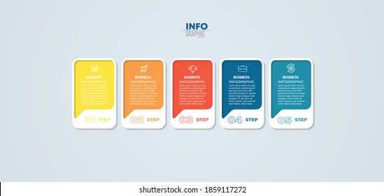 vector illustration Infographic design template with icons and 5 options or steps. Can be used for process, presentations, layout, banner,info graph.