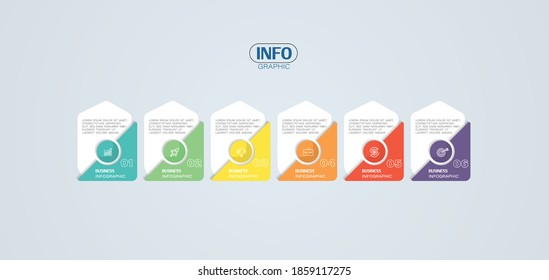 vector illustration Infographic design template with icons and 6 options or steps. Can be used for process, presentations, layout, banner,info graph.