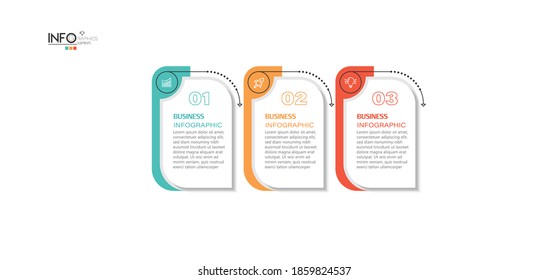vector illustration Infographic design template with icons and 3 options or steps. Can be used for process, presentations, layout, banner,info graph.