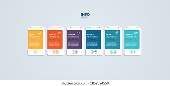 vector illustration Infographic design template with icons and 6 options or steps. Can be used for process, presentations, layout, banner,info graph.