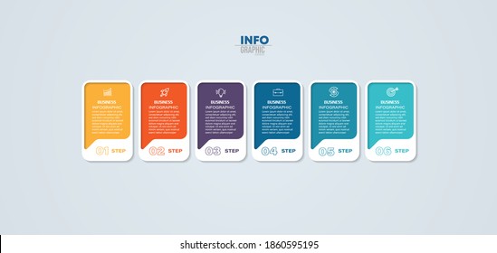 vector illustration Infographic design template with icons and 6 options or steps. Can be used for process, presentations, layout, banner,info graph.
