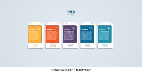 vector illustration Infographic design template with icons and 5 options or steps. Can be used for process, presentations, layout, banner,info graph.