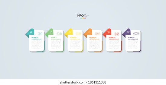 vector illustration Infographic design template with icons and 6 options or steps. Can be used for process, presentations, layout, banner,info graph.