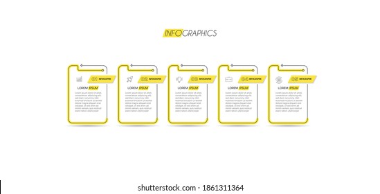 vector illustration Infographic design template with icons and 5 options or steps. Can be used for process, presentations, layout, banner,info graph.