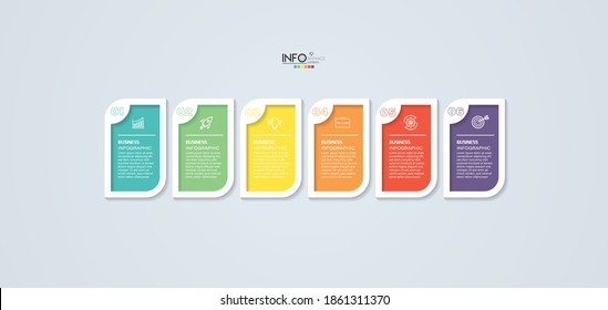vector illustration Infographic design template with icons and 6 options or steps. Can be used for process, presentations, layout, banner,info graph.