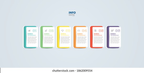 vector illustration Infographic design template with icons and 6 options or steps. Can be used for process, presentations, layout, banner,info graph.
