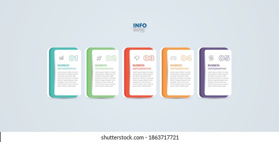 vector illustration Infographic design template with icons and 5 options or steps. Can be used for process, presentations, layout, banner,info graph.