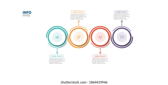 vector illustration Infographic design template with icons and 4 options or steps. Can be used for process, presentations, layout, banner,info graph.